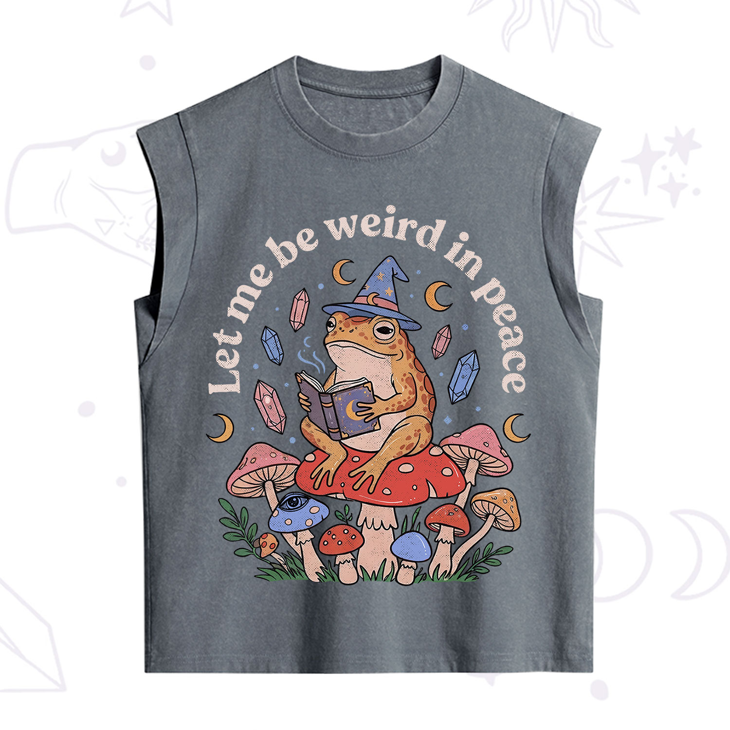 Purplehecate Let Me Be Weird in Peace Frog Vintage Washed Tank
