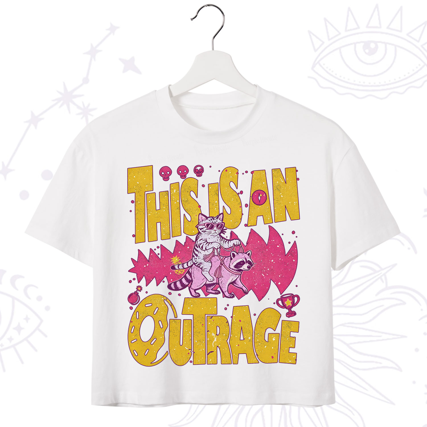Purplehecate This Is An Outrage Angry Raccoons Crop T-Shirt
