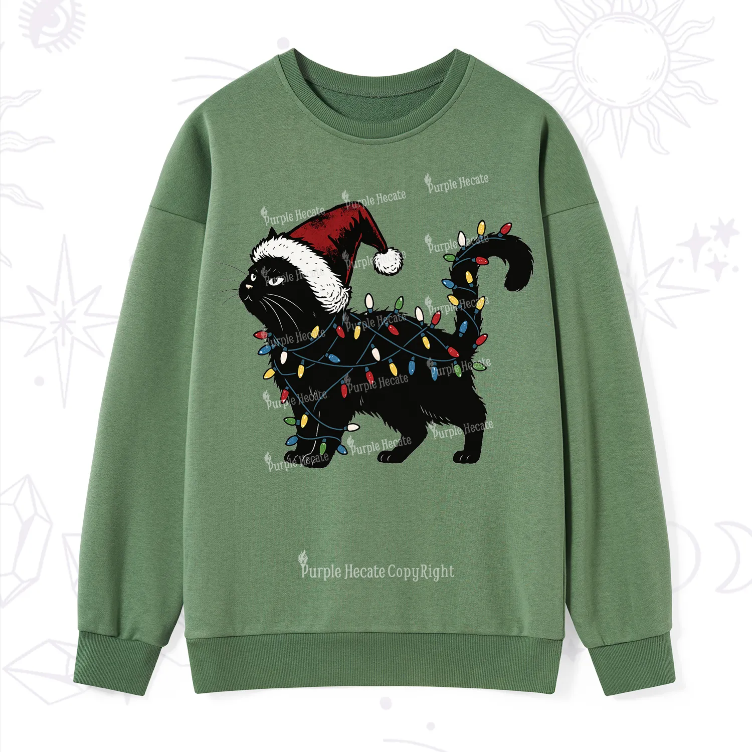Purplehecate Cute Cat Christmas Sweatshirt