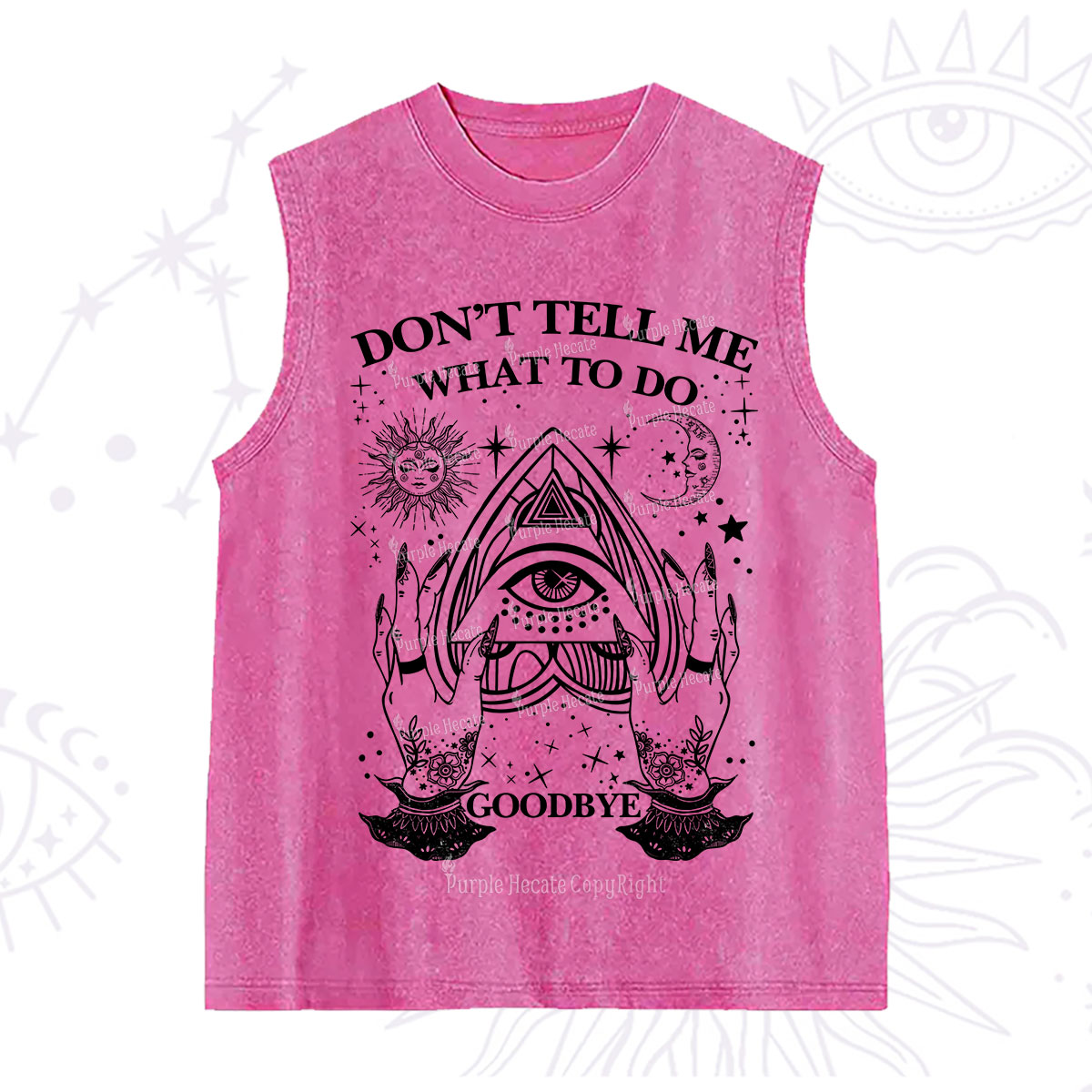 Purplehecate Don't Tell Me What To Do Witch Planchette Eye Washed Tank