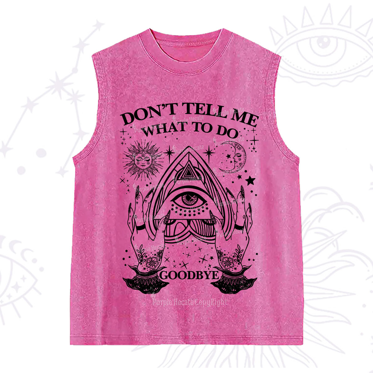 Purplehecate Don't Tell Me What To Do Witch Planchette Eye Washed Tank