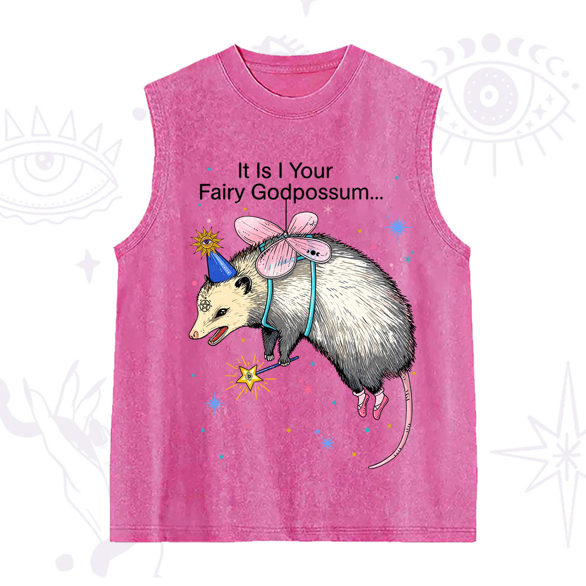 Purplehecate It Is I Your Fairy Godpossum Washed Tank