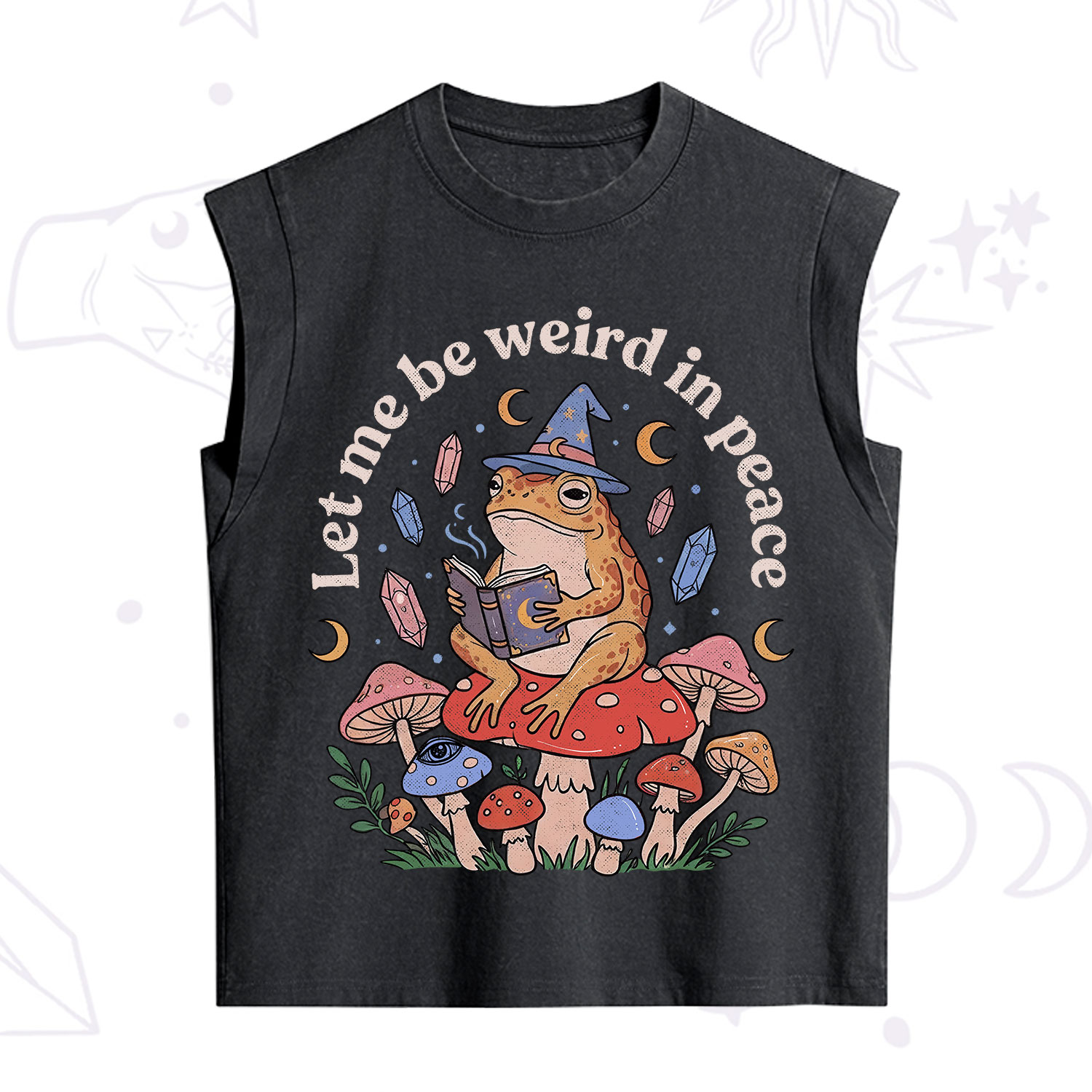 Purplehecate Let Me Be Weird in Peace Frog Vintage Washed Tank