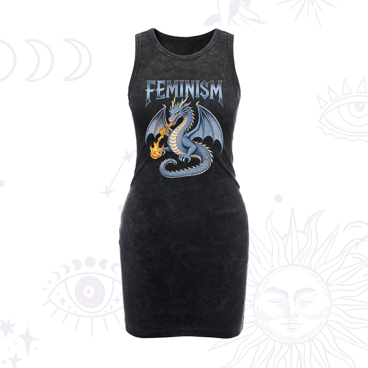 Purplehecate Feminism Dragon Fantasy Vintage Bodycon Tank Dress