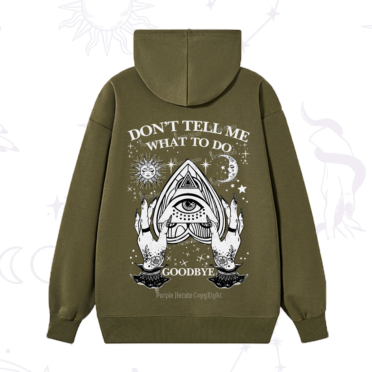 Purplehecate Don't Tell Me What To Do Witch Planchette Eye Hoodie