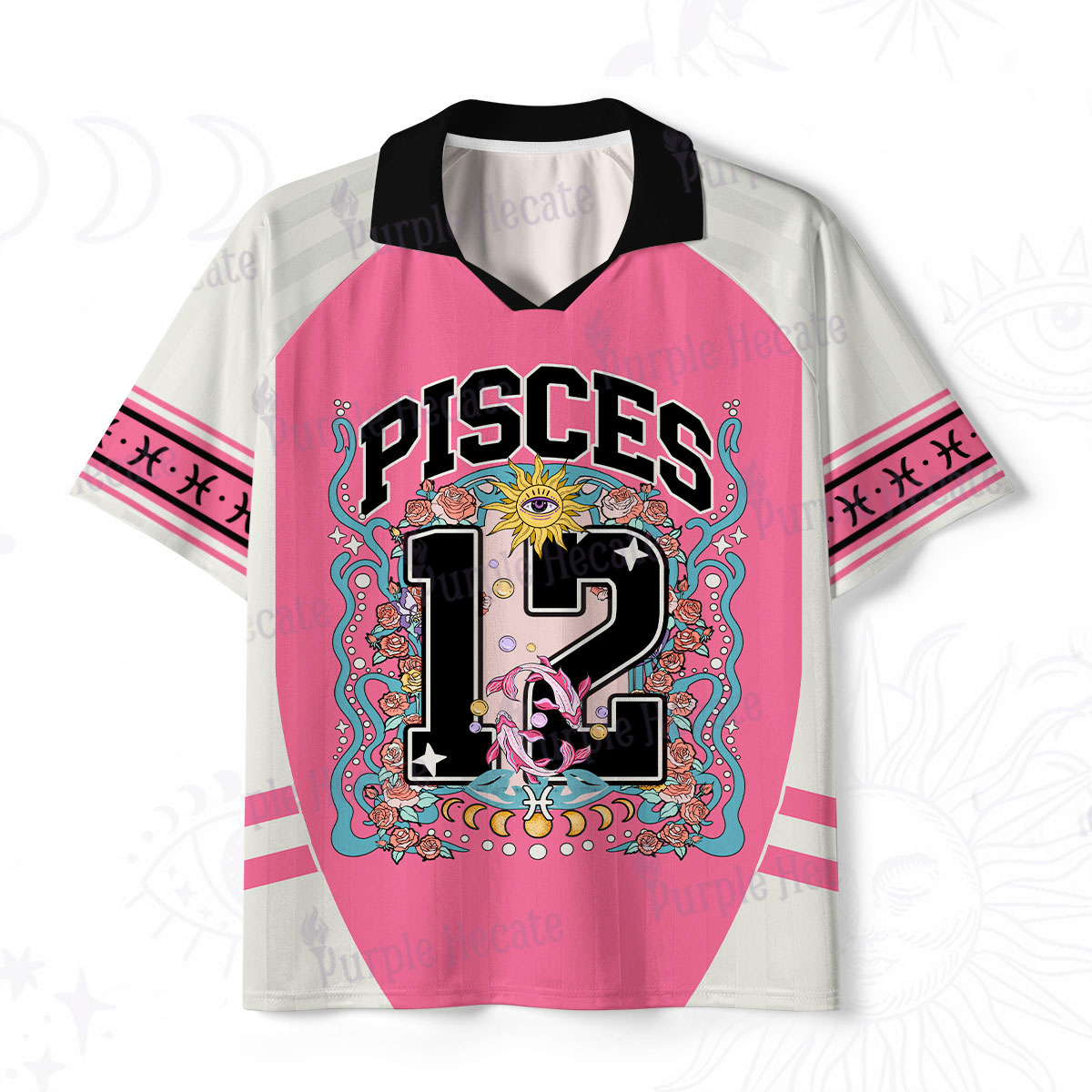 Purplehecate Pisces Spirit Zodiac Polo Collar Unisex Jersey