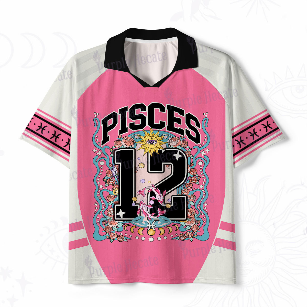 Purplehecate Pisces Spirit Zodiac Polo Collar Unisex Jersey