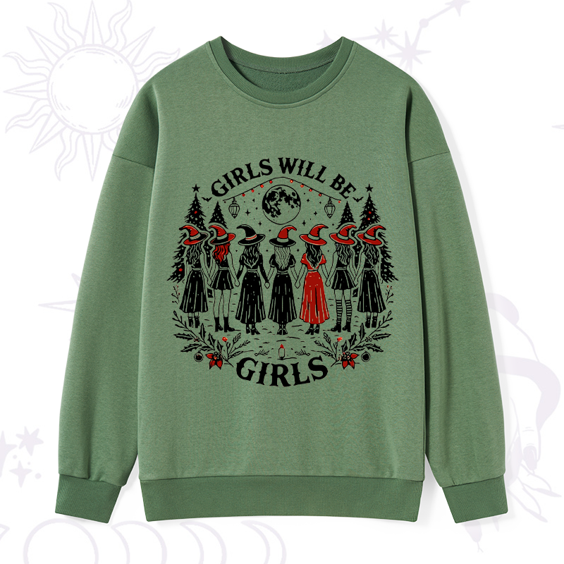 Purplehecate Christmas Girls Will Be Girls Witch Sweatshirt