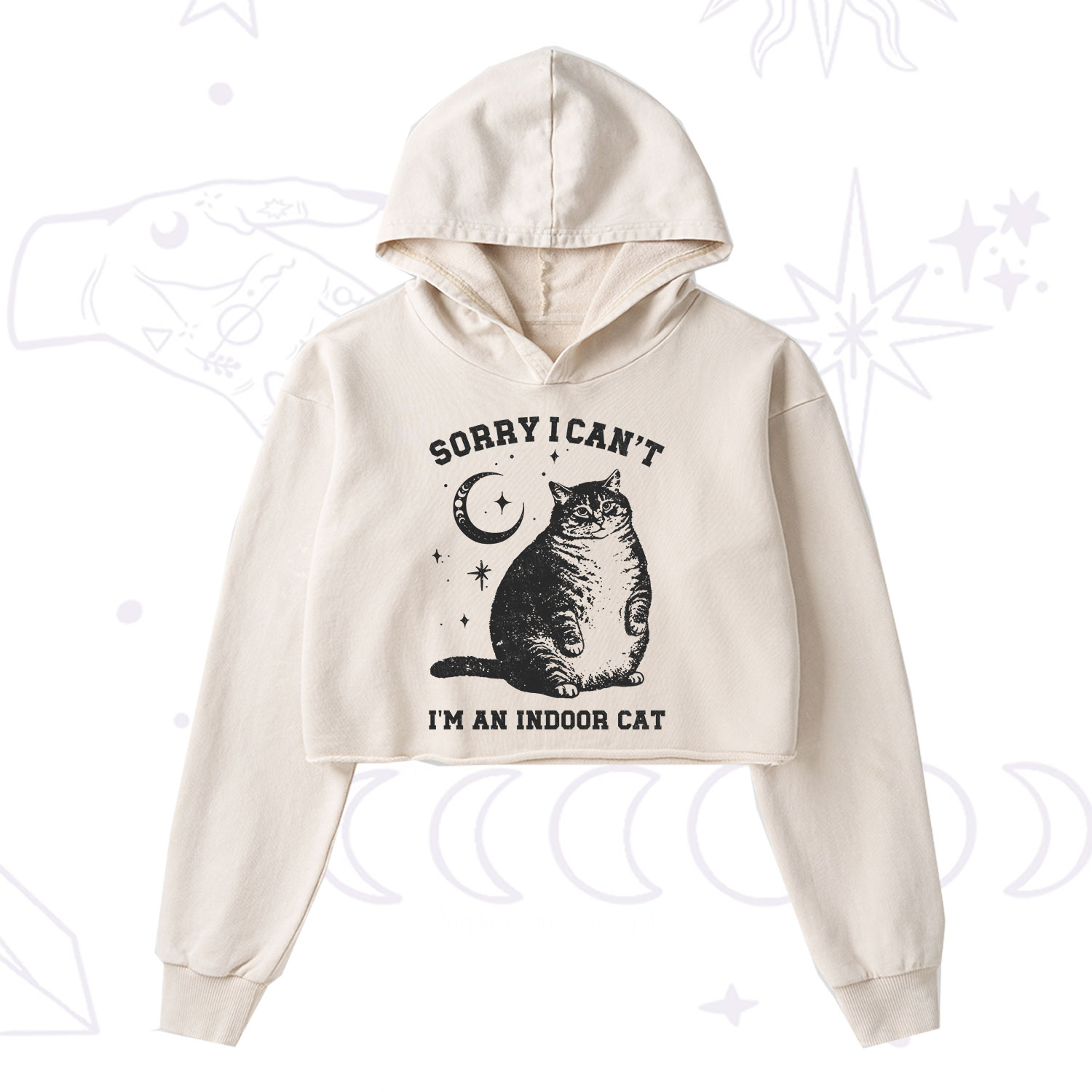 Purplehecate I Do What I Want Cats Washed Cropped Hoodie