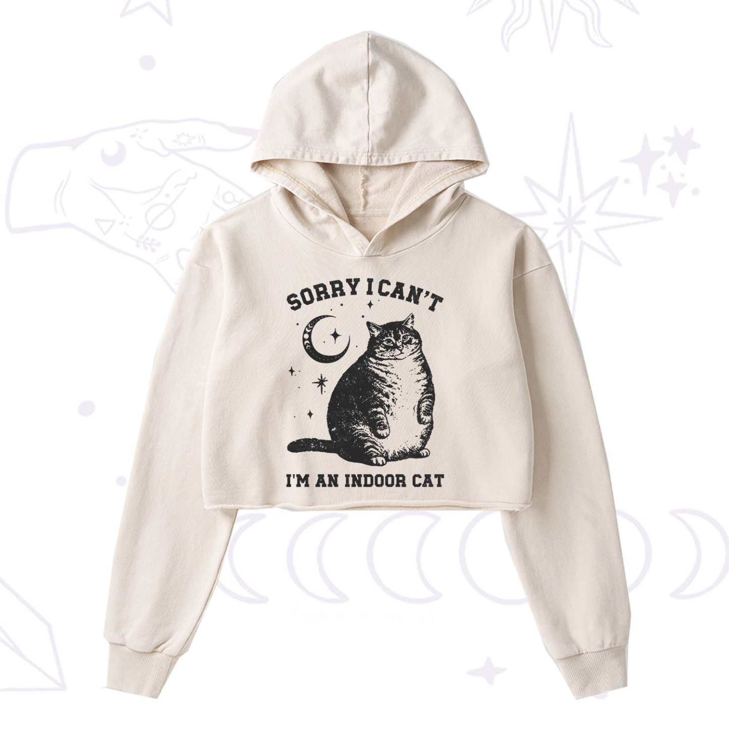 Purplehecate I Do What I Want Cats Washed Cropped Hoodie