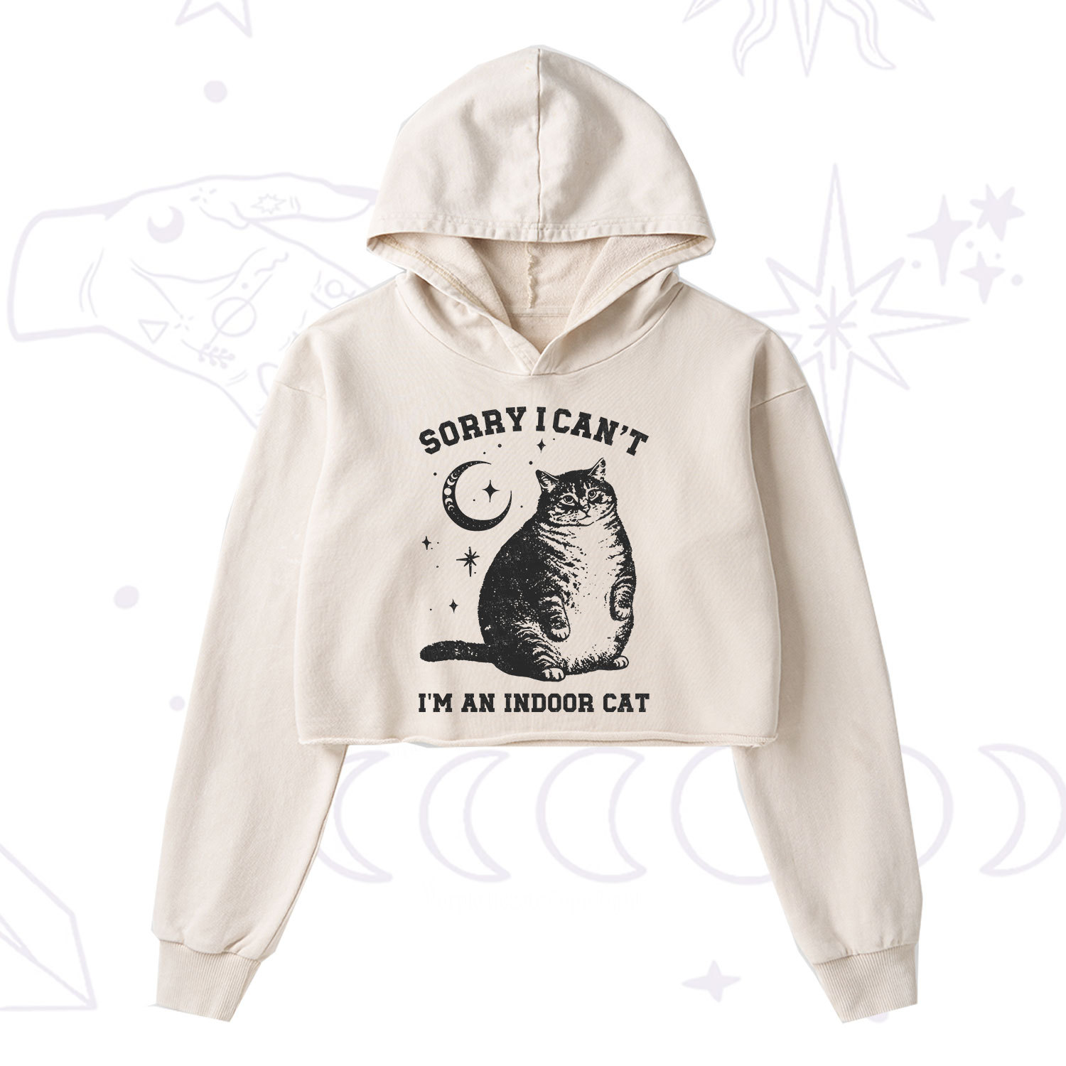 Purplehecate I Do What I Want Cats Washed Cropped Hoodie