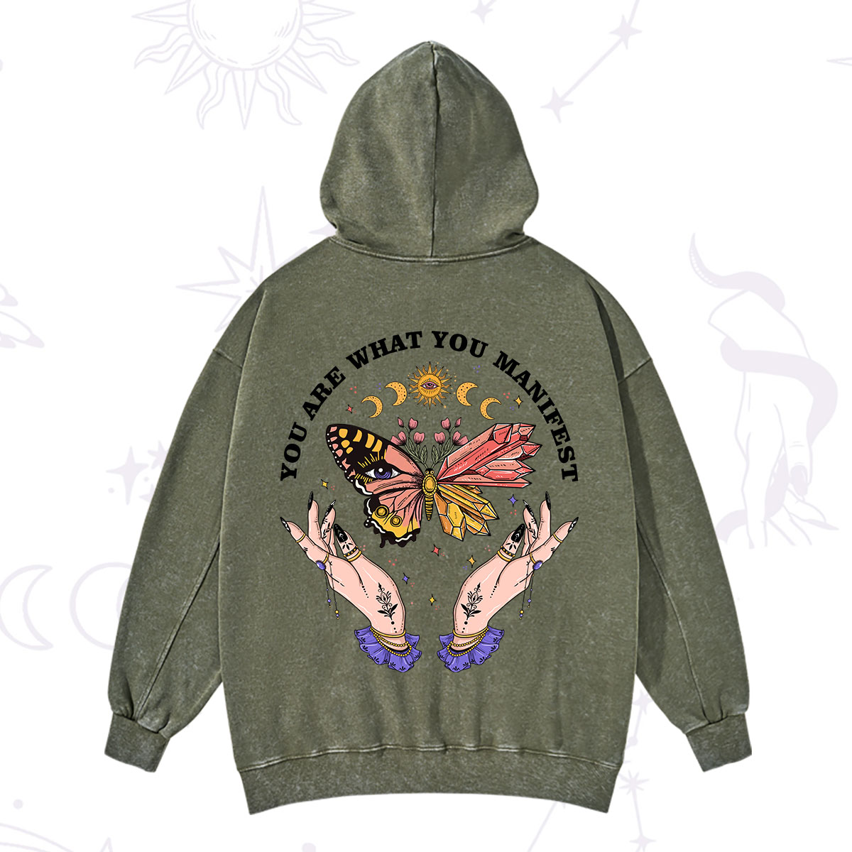 Purplehecate You Are What You Manifest Washed Hoodie