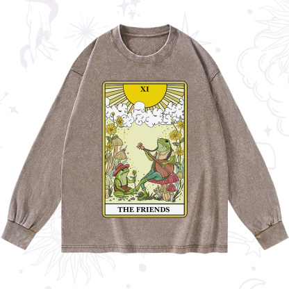 Purplehecate The Friends Tarot Card Washed Long Sleeve Shirt