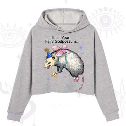 Purplehecate It Is I Your Fairy Godpossum Crop Hoodie