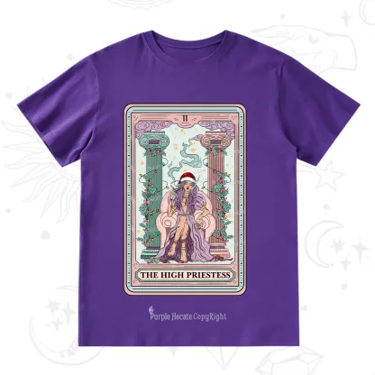 Purplehecate The High Priestess Tarot Card Christmas T-Shirt