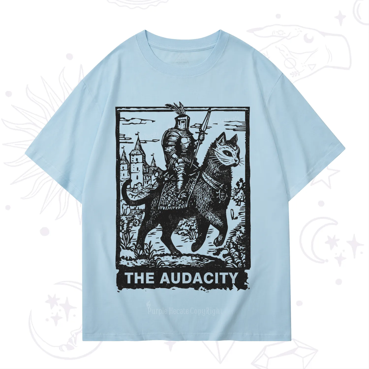 Purplehecate The Audacity Knight Cat T-Shirt