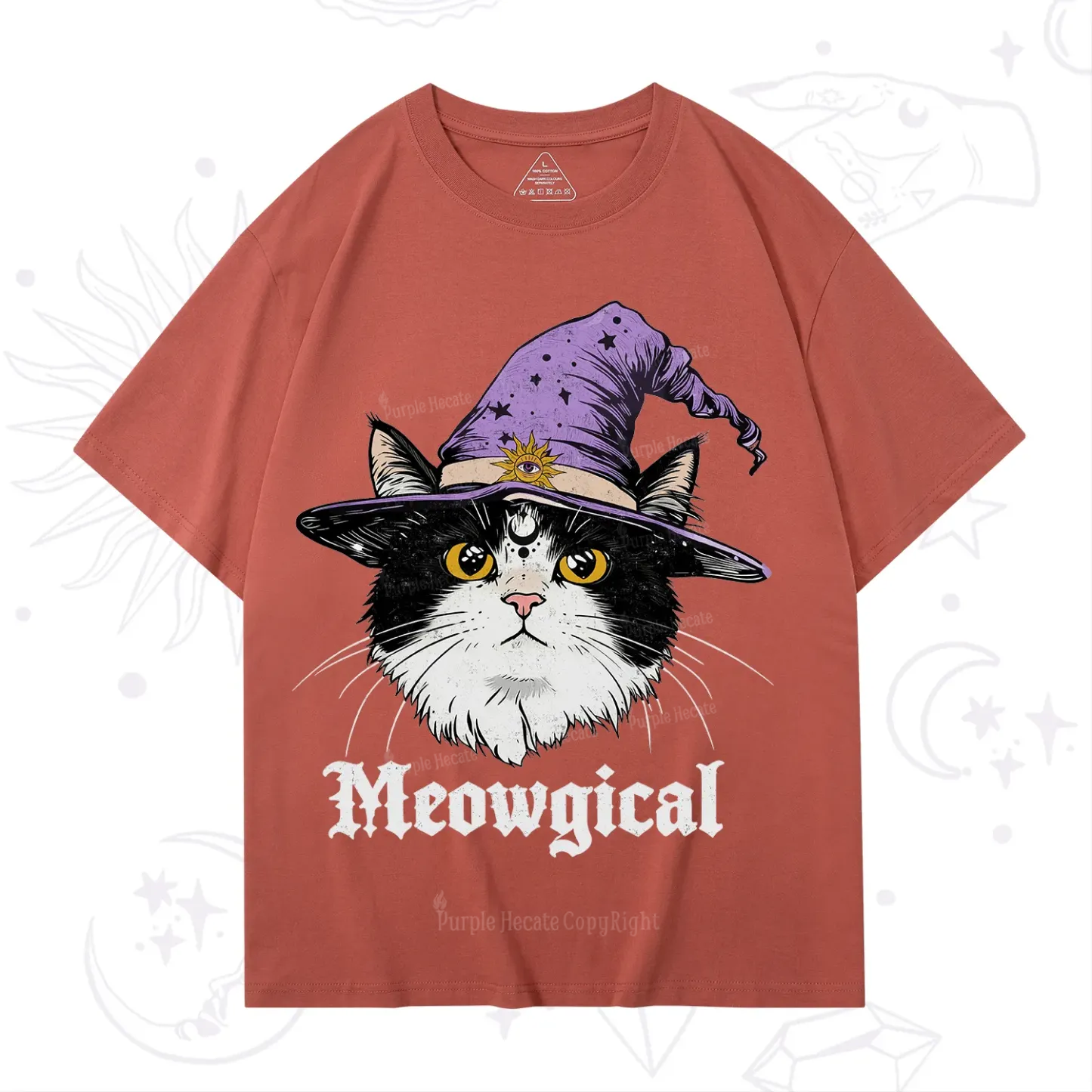 Purplehecate Meowgical Witch Cat T-Shirt
