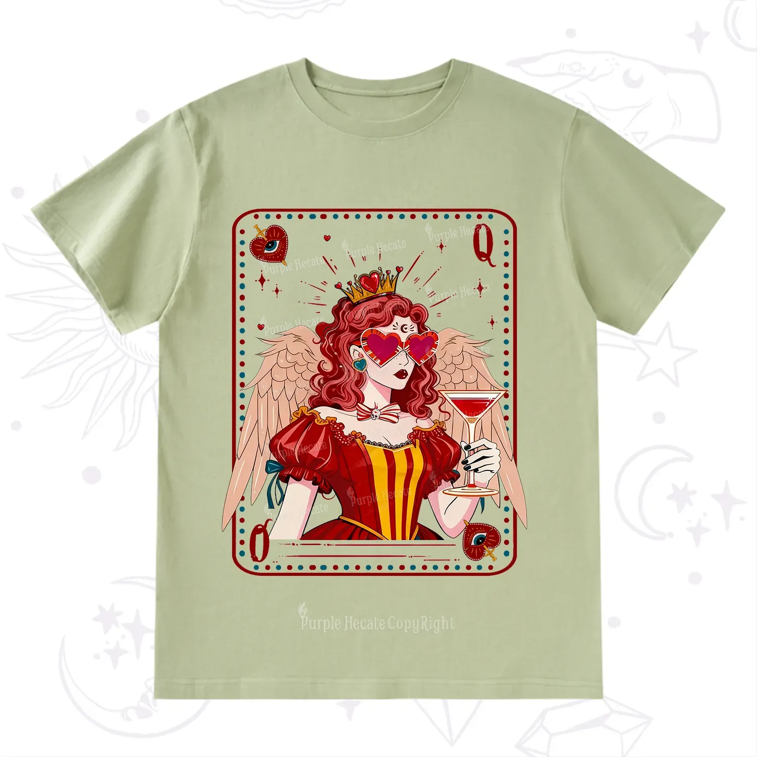 Purplehecate Queen of Hearts Angel Graphic T-Shirt