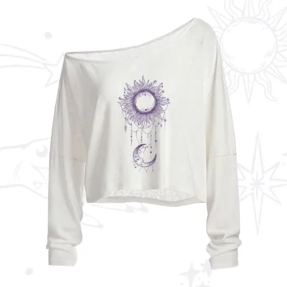 Purplehecate Radiance Of Sun And Moon One Shoulder Crop Shirt