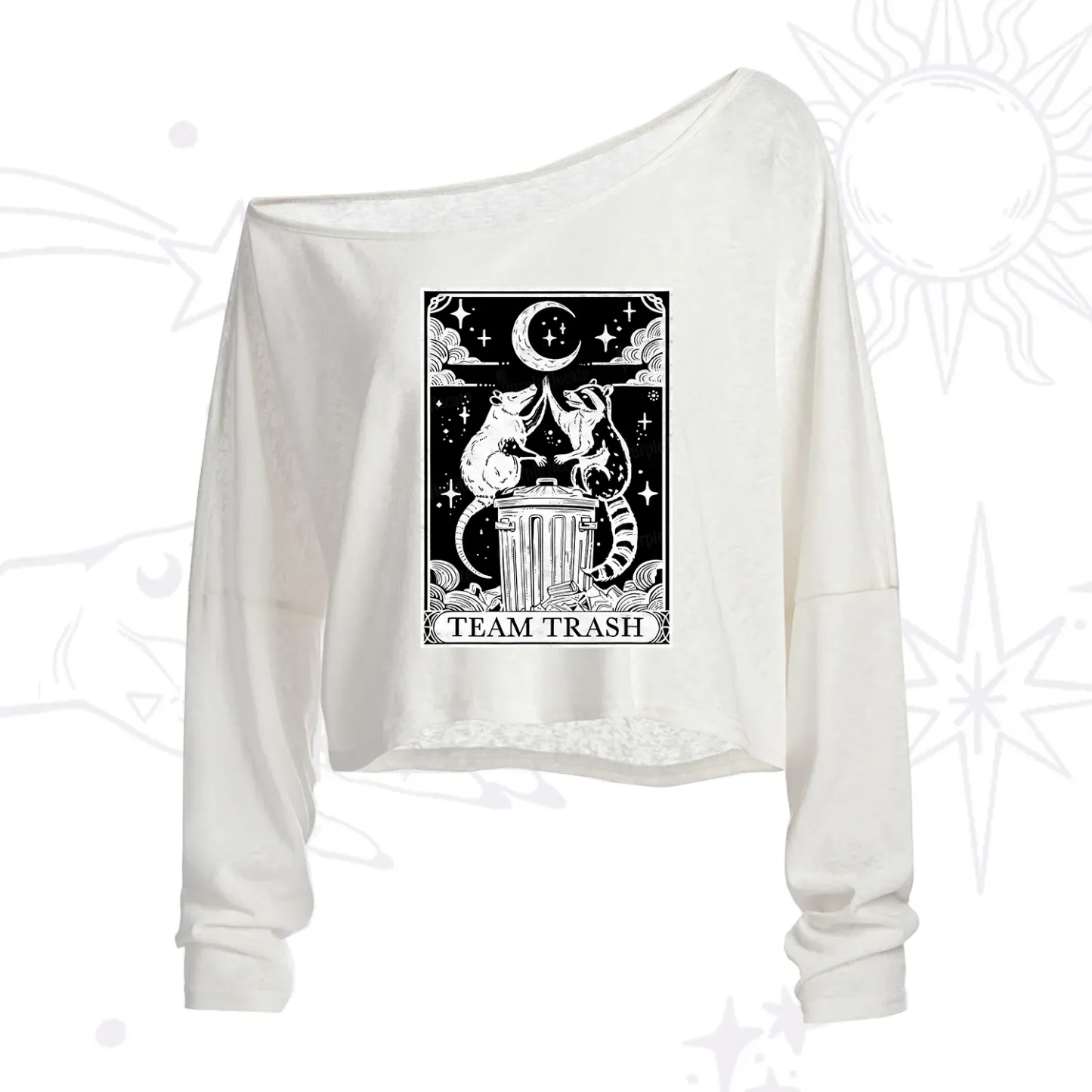 Purplehecate The Team Trash Tarot One Shoulder Crop Shirt