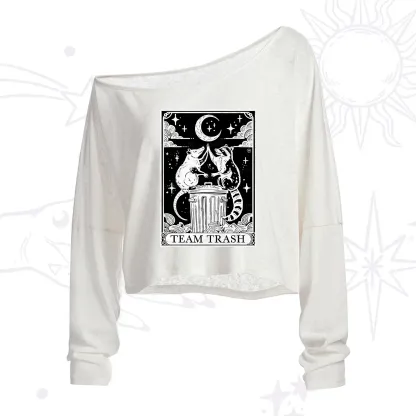 Purplehecate The Team Trash Tarot One Shoulder Crop Shirt