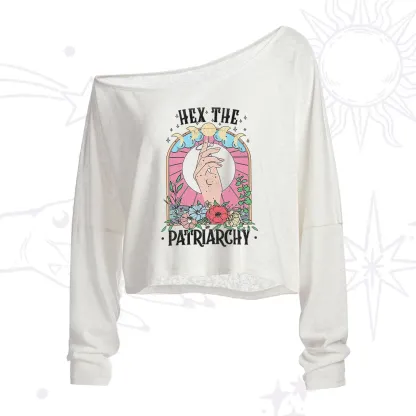 Purplehecate Hex The Patriarchy One Shoulder Crop Shirt