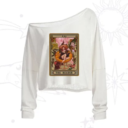 Purplehecate The Reader Tarot Card One Shoulder Crop Shirt