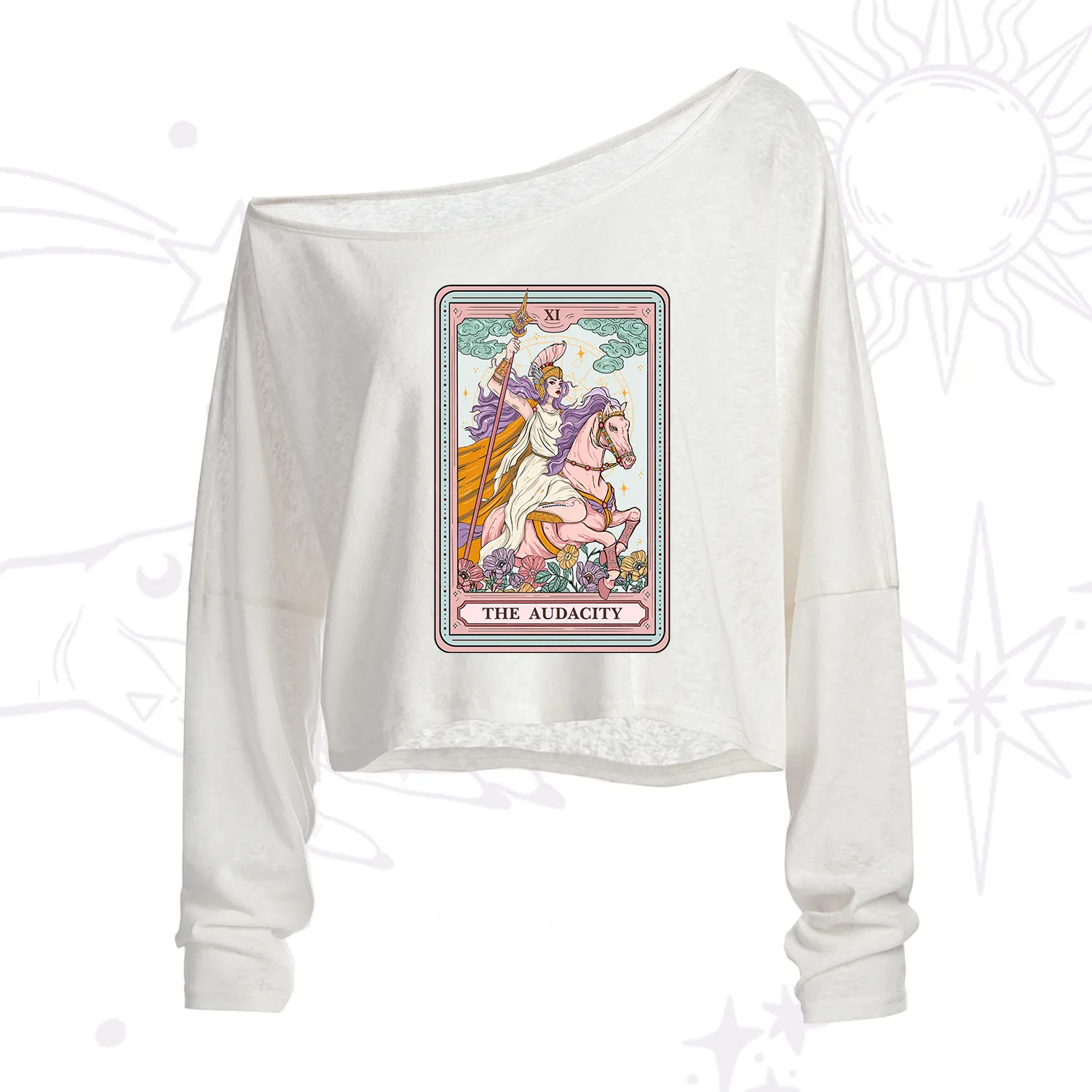 Purplehecate The Audacity Tarot Card One Shoulder Crop Shirt