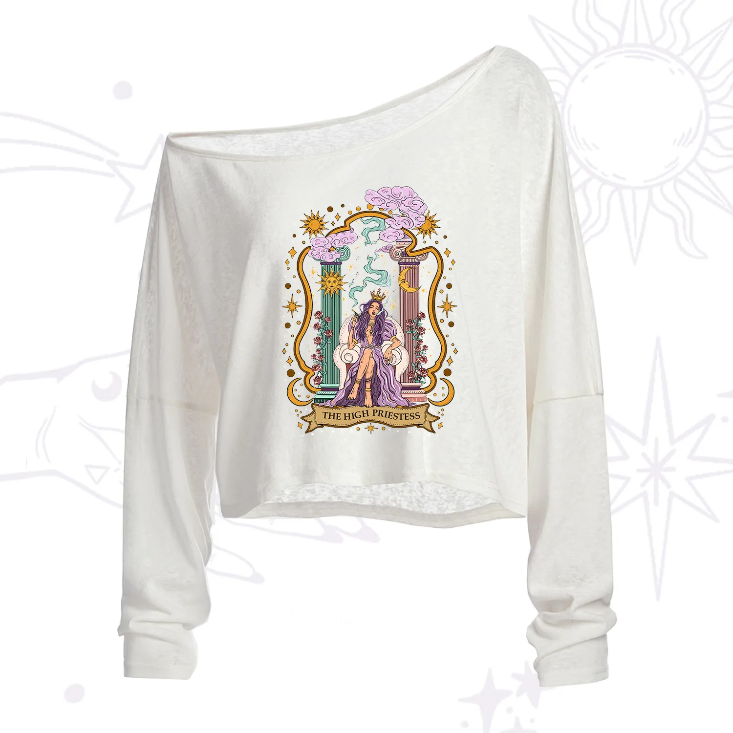 Purplehecate The High Priestess Goddess One Shoulder Crop Shirt