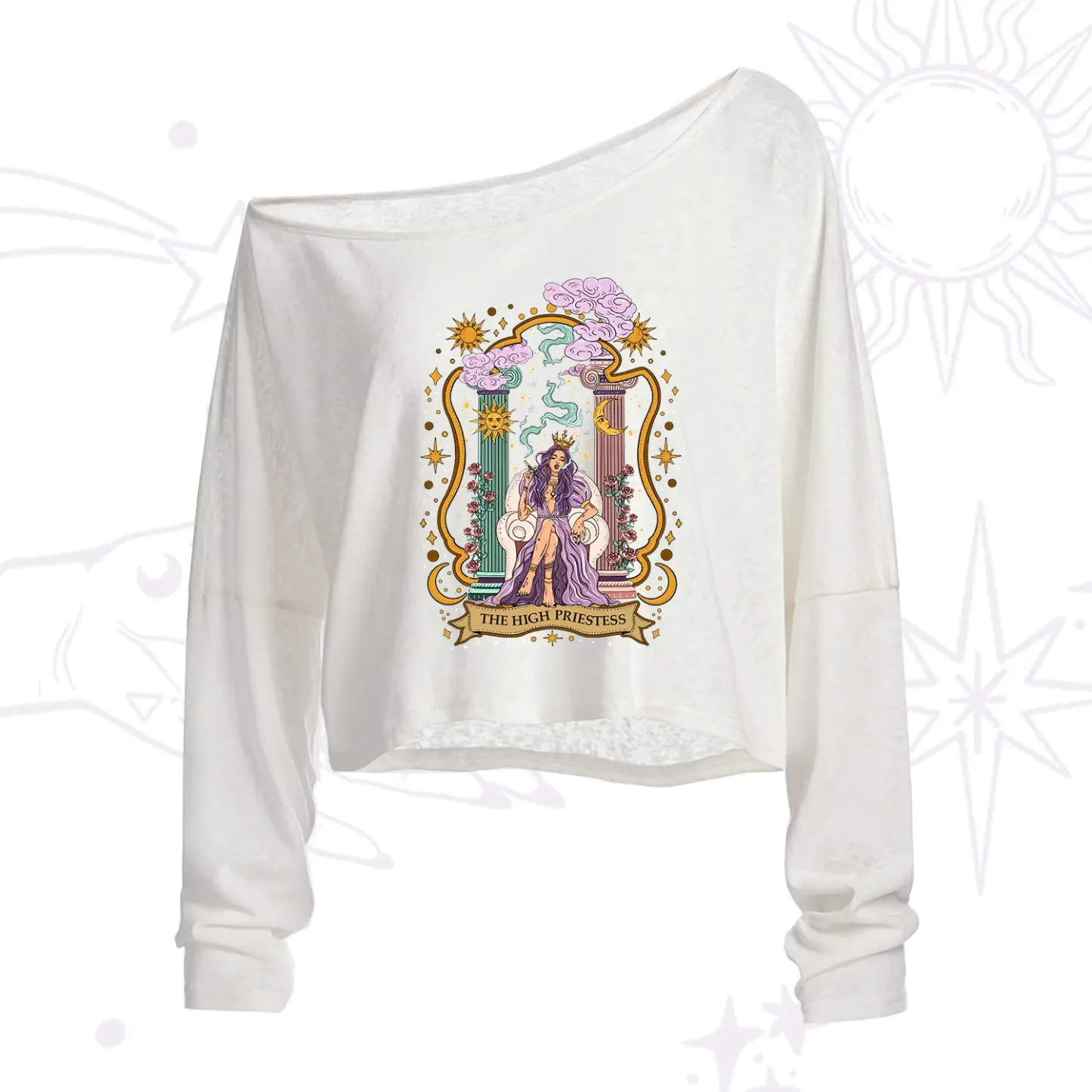 Purplehecate The High Priestess Goddess One Shoulder Crop Shirt