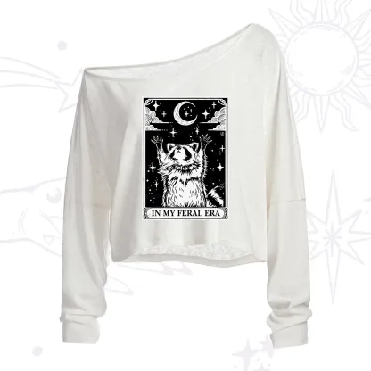 Purplehecate The In My Feral Era Oracle Card One Shoulder Crop Shirt