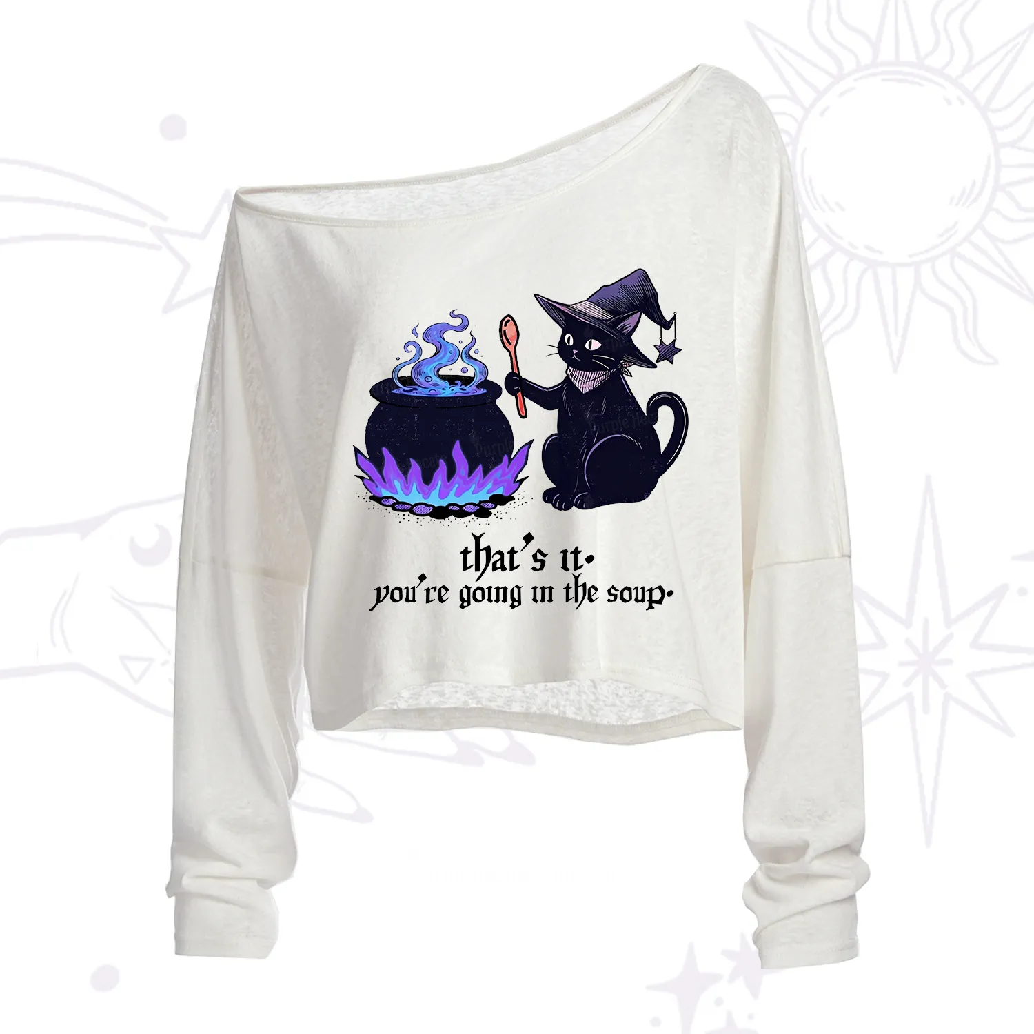 Purplehecate That's It You're Going In The Soup One Shoulder Crop Shirt