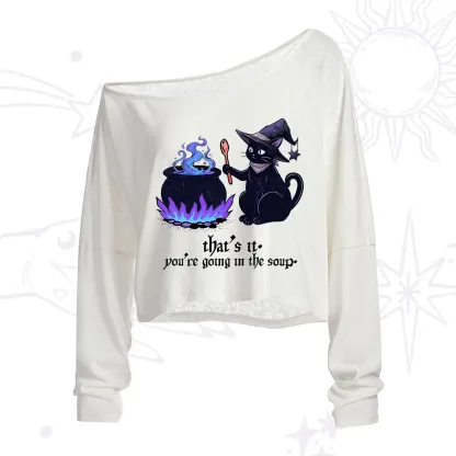 Purplehecate That's It You're Going In The Soup One Shoulder Crop Shirt