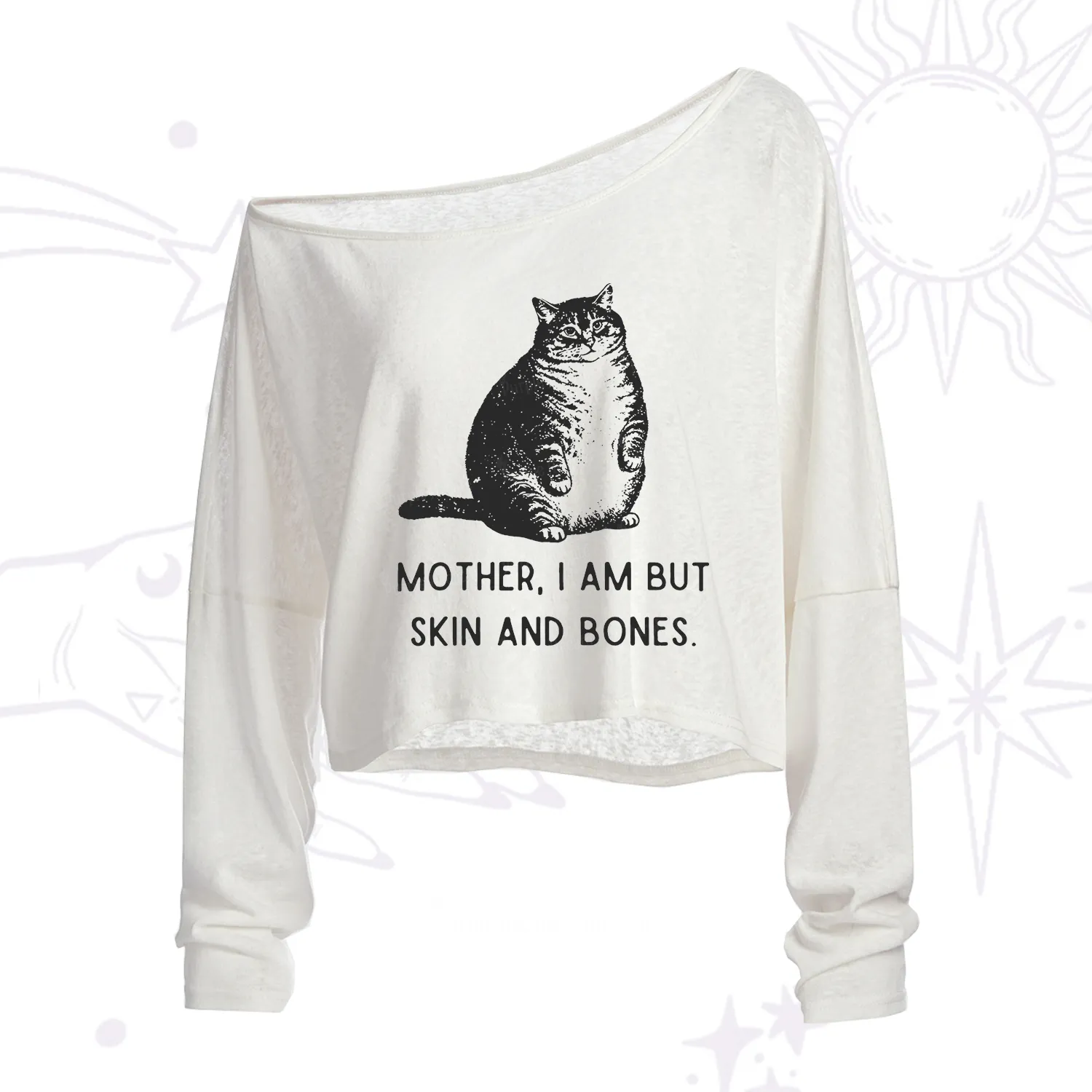 Purplehecate Cat Mother I Am But Skin And Bones One Shoulder Crop Shirt