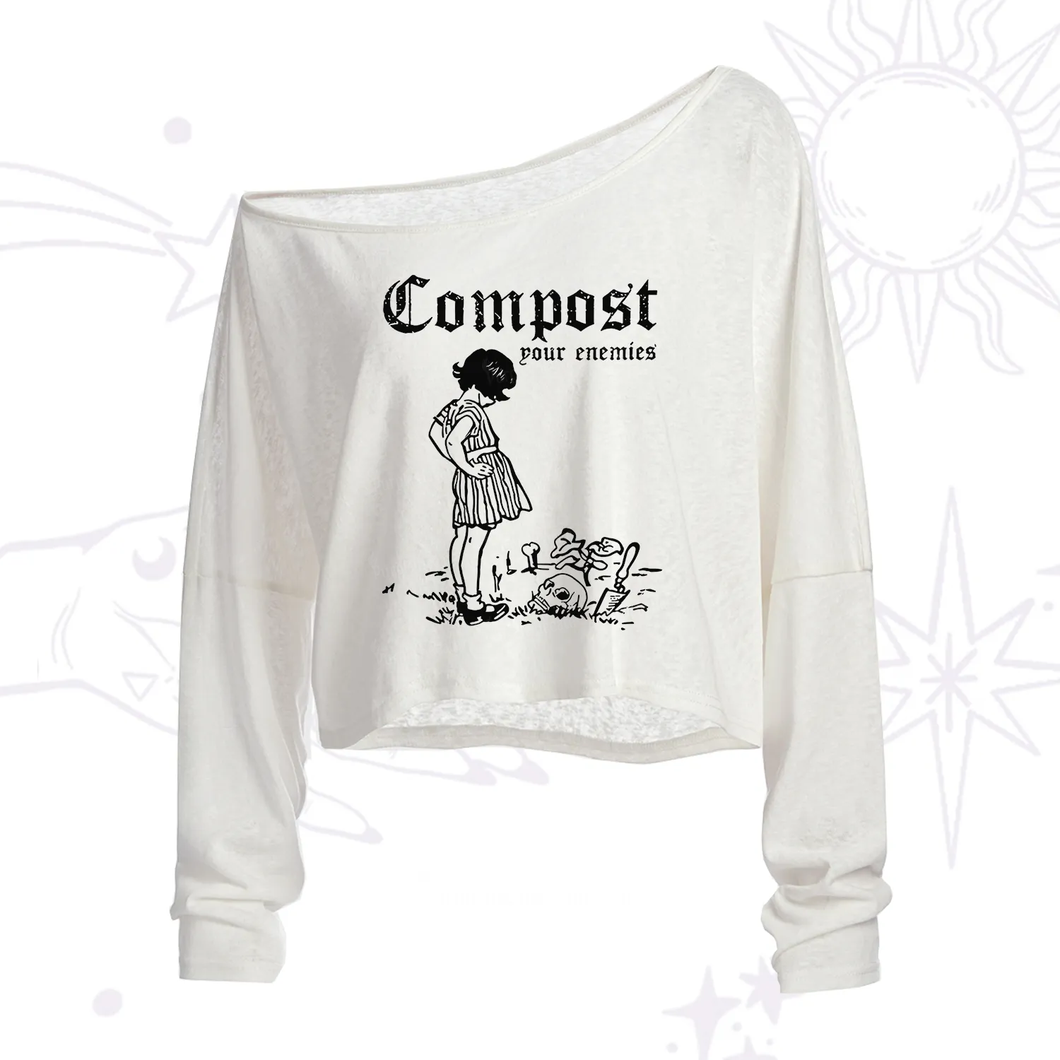 Purplehecate Compost Your Enemies One Shoulder Crop Shirt