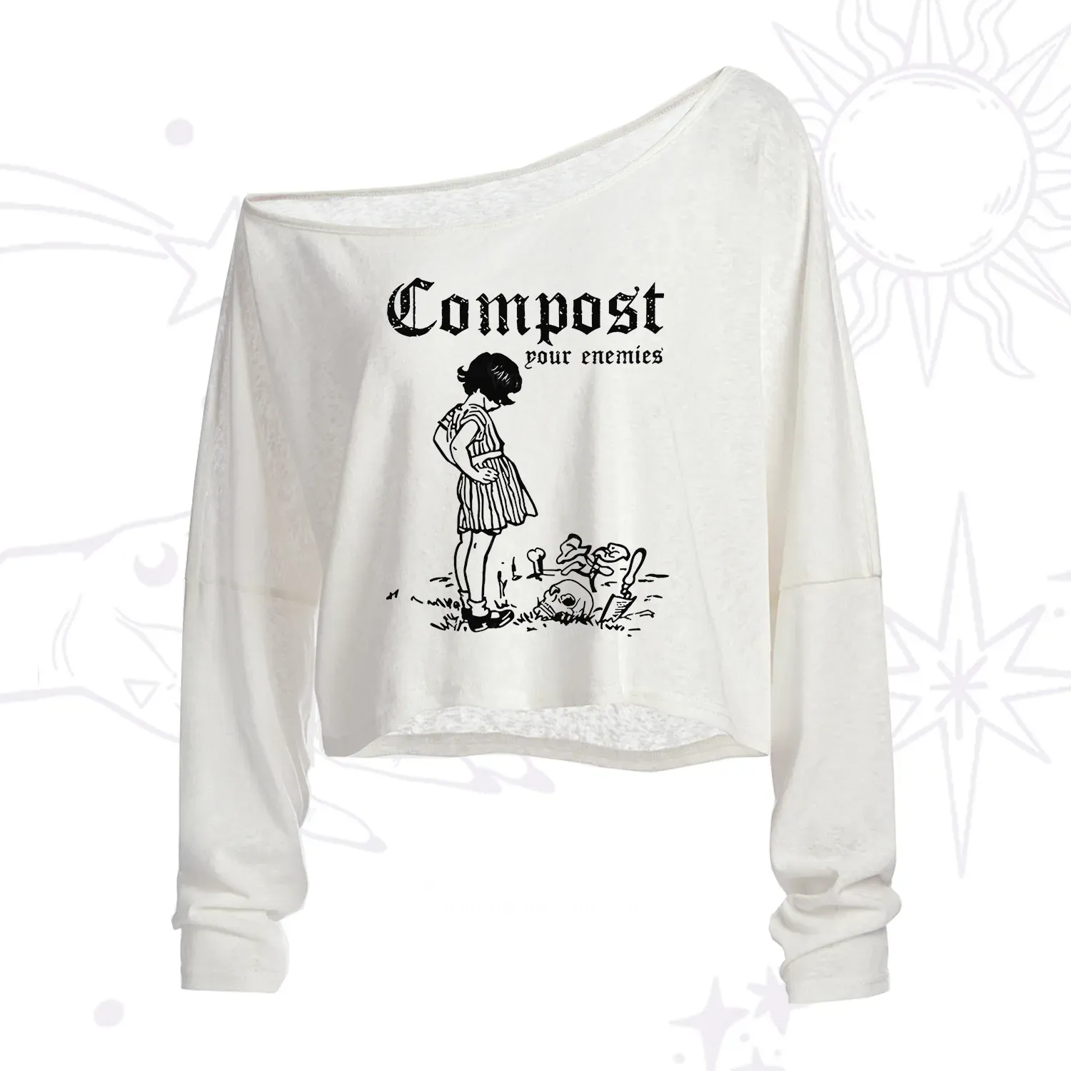 Purplehecate Compost Your Enemies One Shoulder Crop Shirt