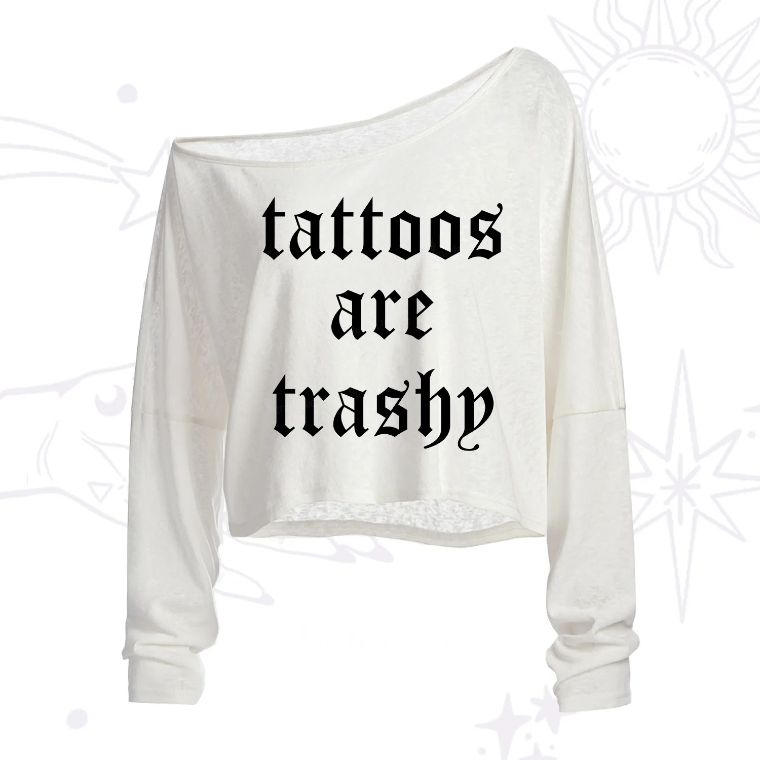 Purplehecate Tattoos Are Trashy One Shoulder Crop Shirt