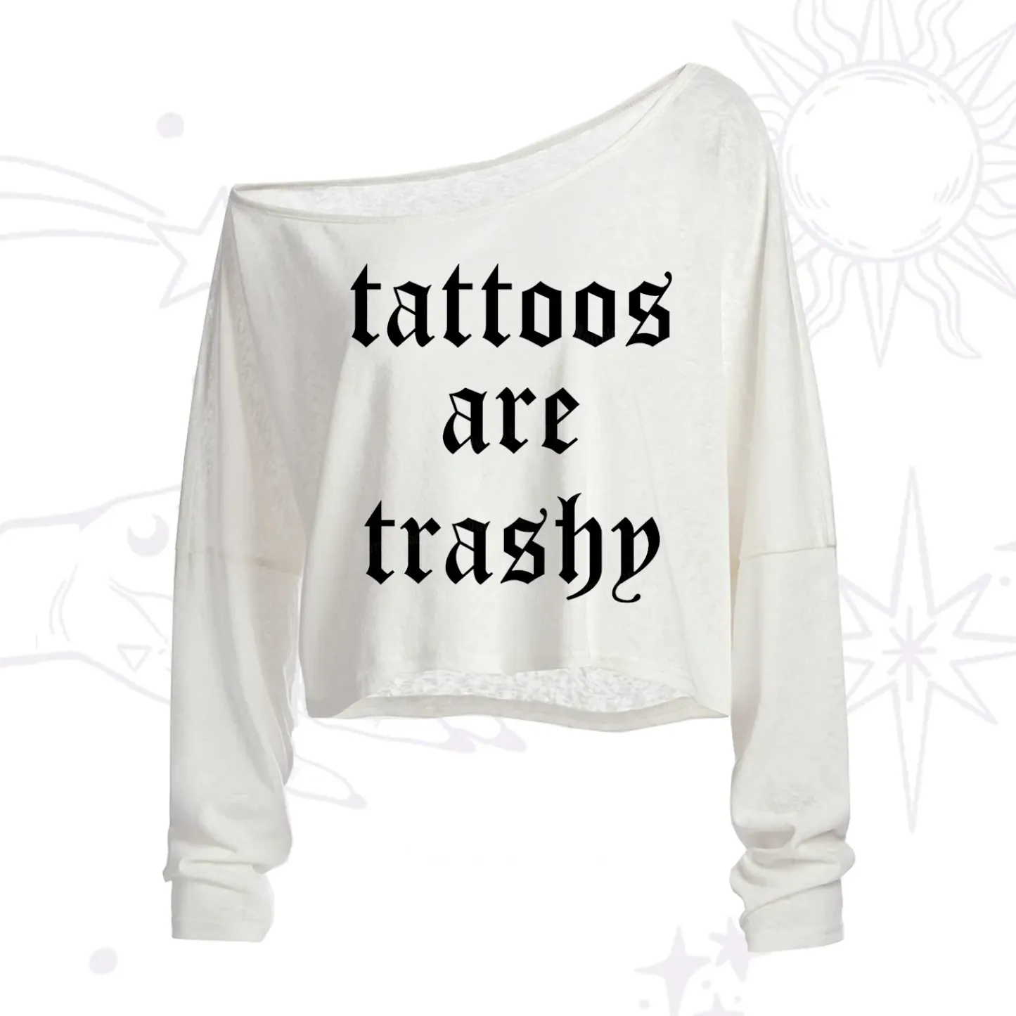 Purplehecate Tattoos Are Trashy One Shoulder Crop Shirt