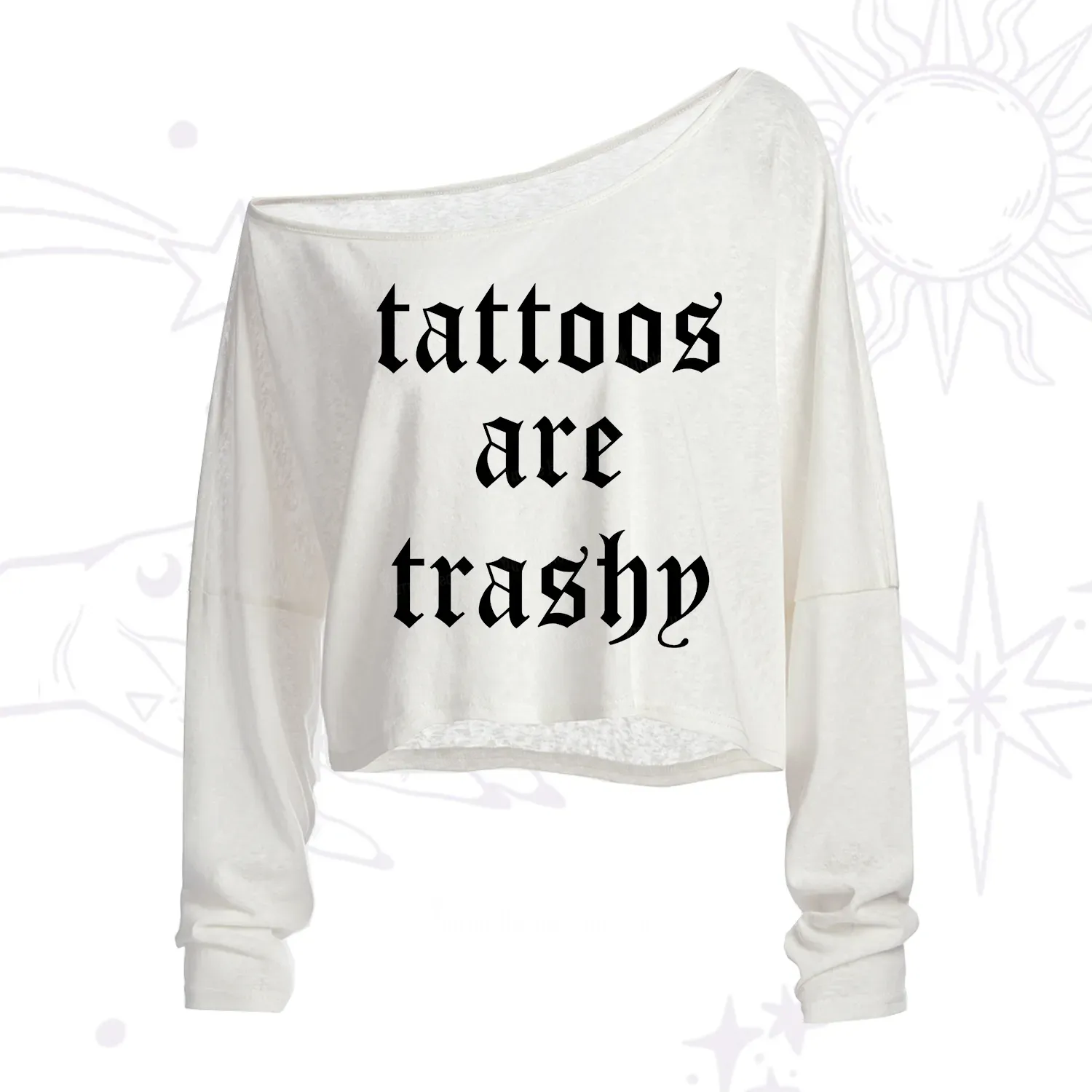 Purplehecate Tattoos Are Trashy One Shoulder Crop Shirt