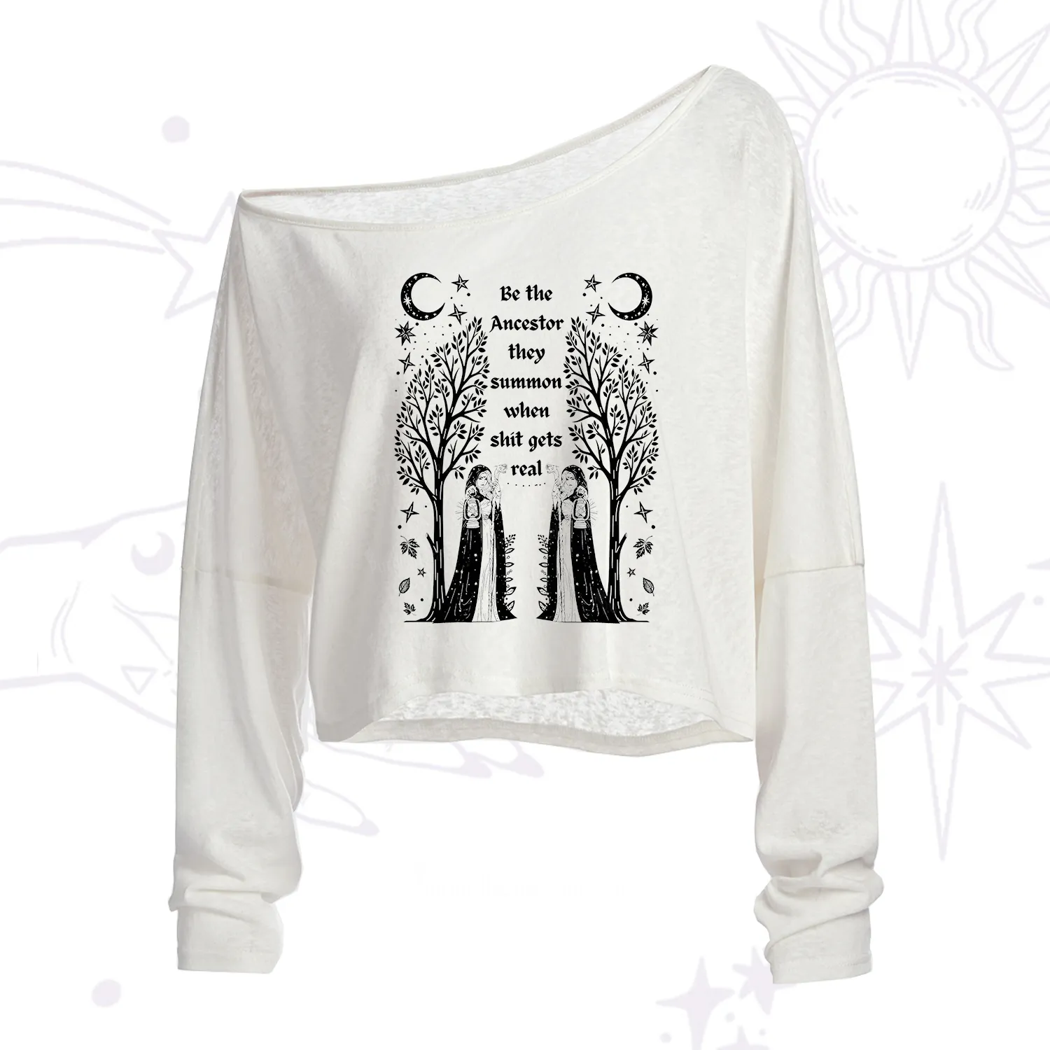 Purplehecate Be The Ancestor They Summon When Shit Gets Real One Shoulder Crop Shirt