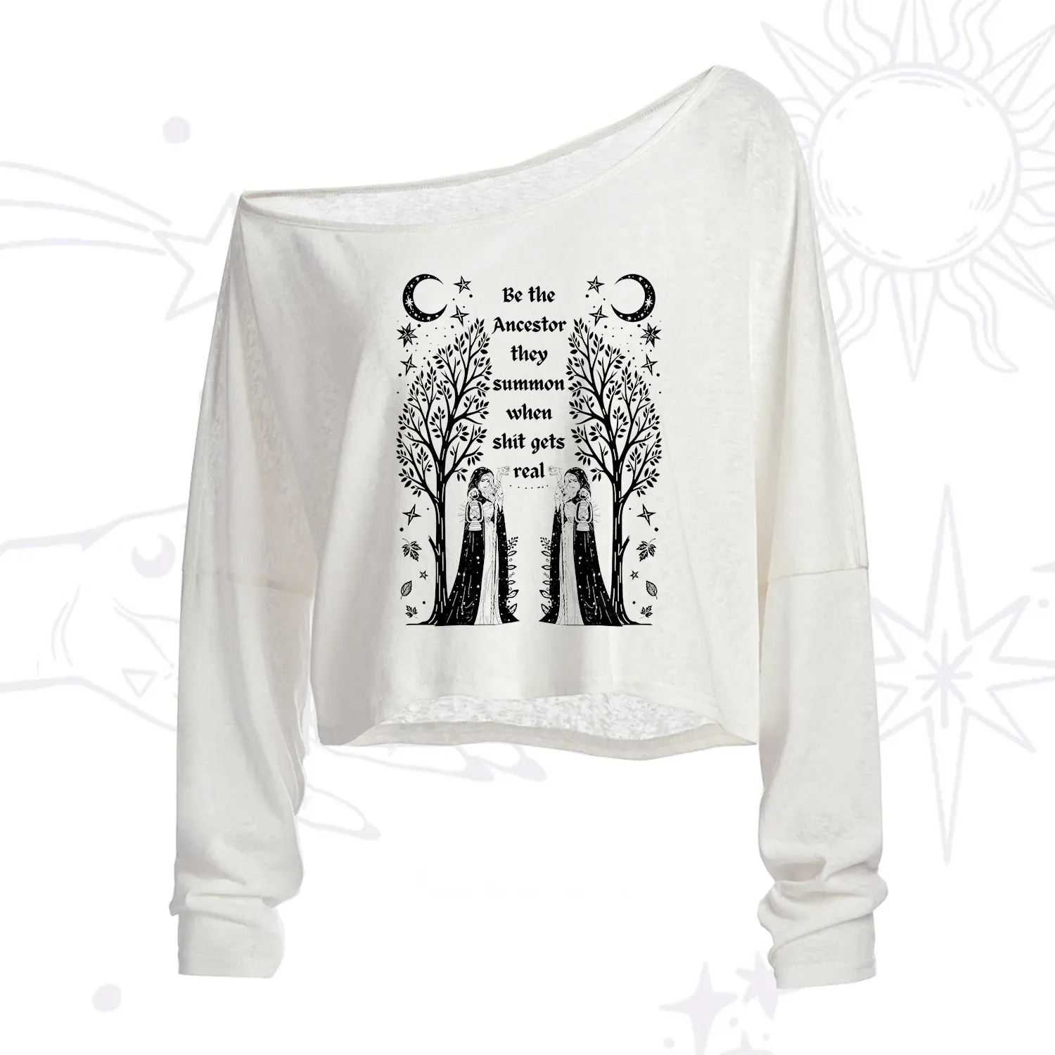 Purplehecate Be The Ancestor They Summon When Shit Gets Real One Shoulder Crop Shirt