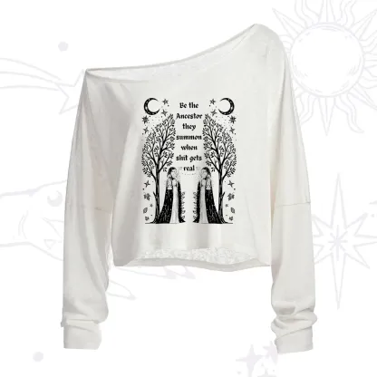 Purplehecate Be The Ancestor They Summon When Shit Gets Real One Shoulder Crop Shirt
