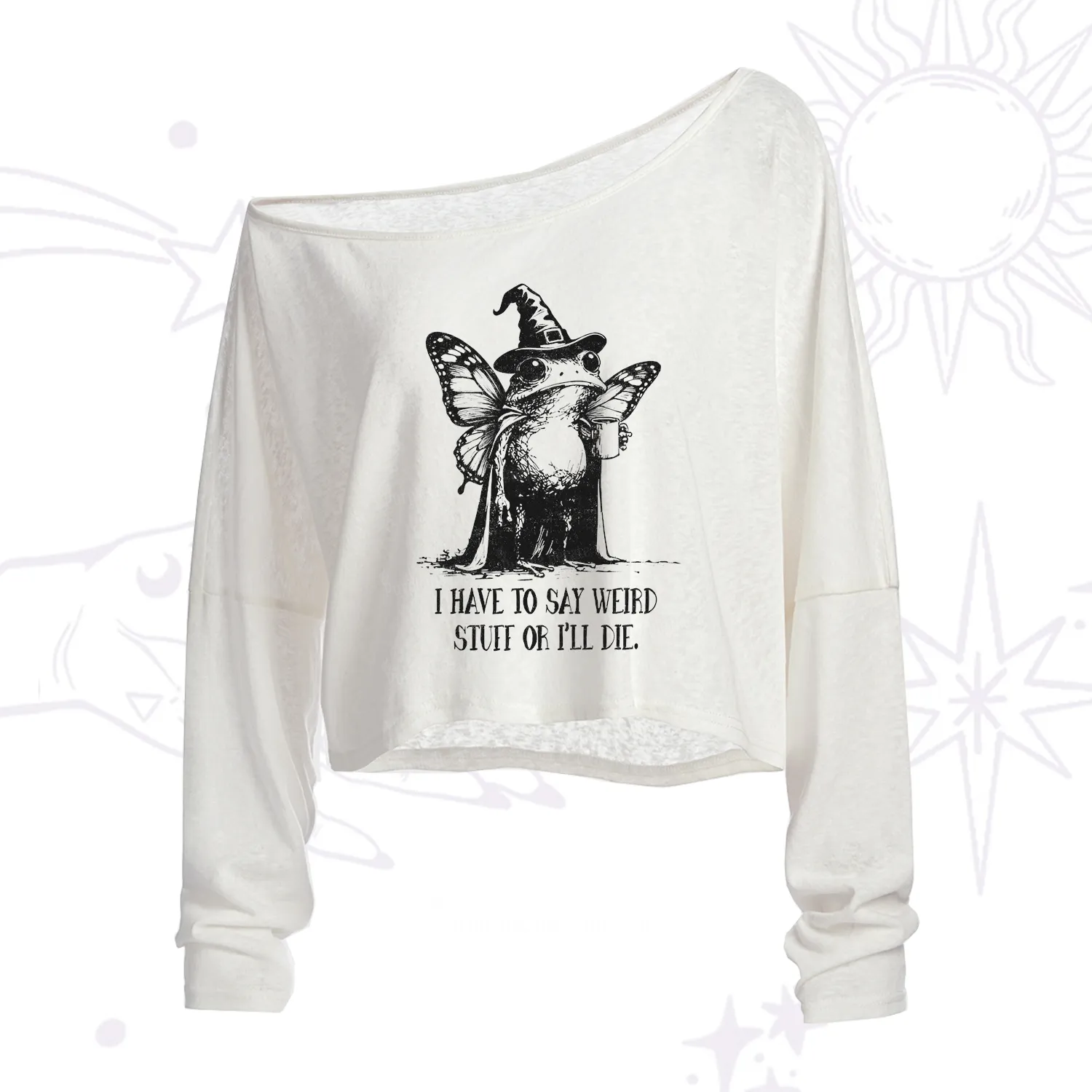 Purplehecate I Have to Say Weird Stuff Or I'll Die One Shoulder Crop Shirt