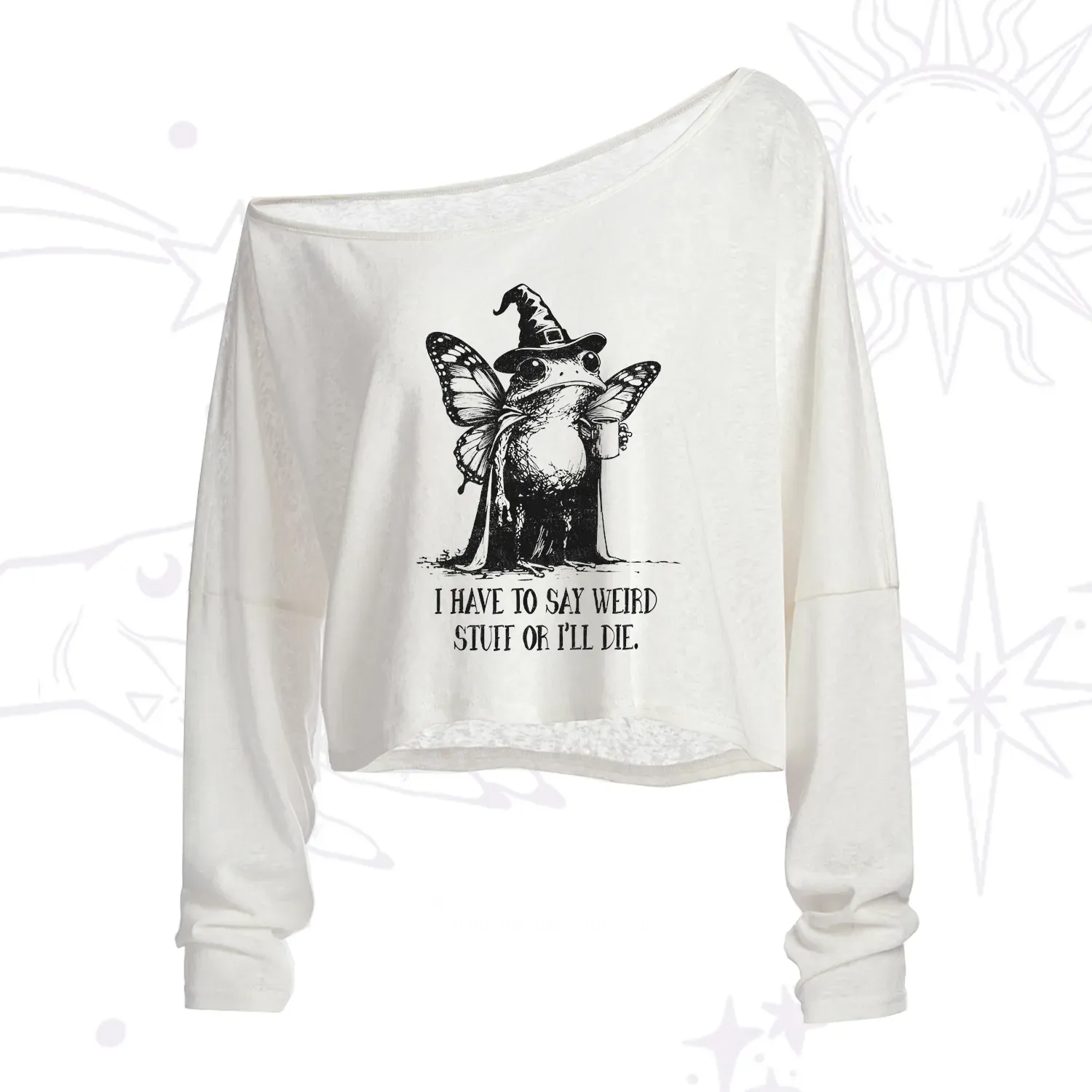 Purplehecate I Have to Say Weird Stuff Or I'll Die One Shoulder Crop Shirt