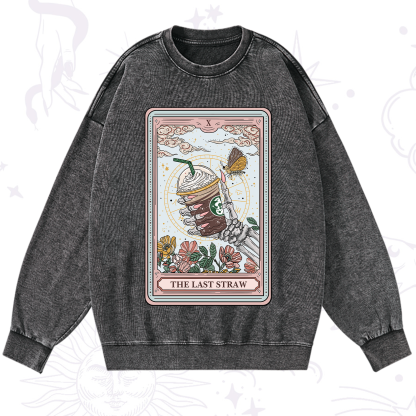 Purplehecate The Last Straw Tarot Washed Sweatshirt