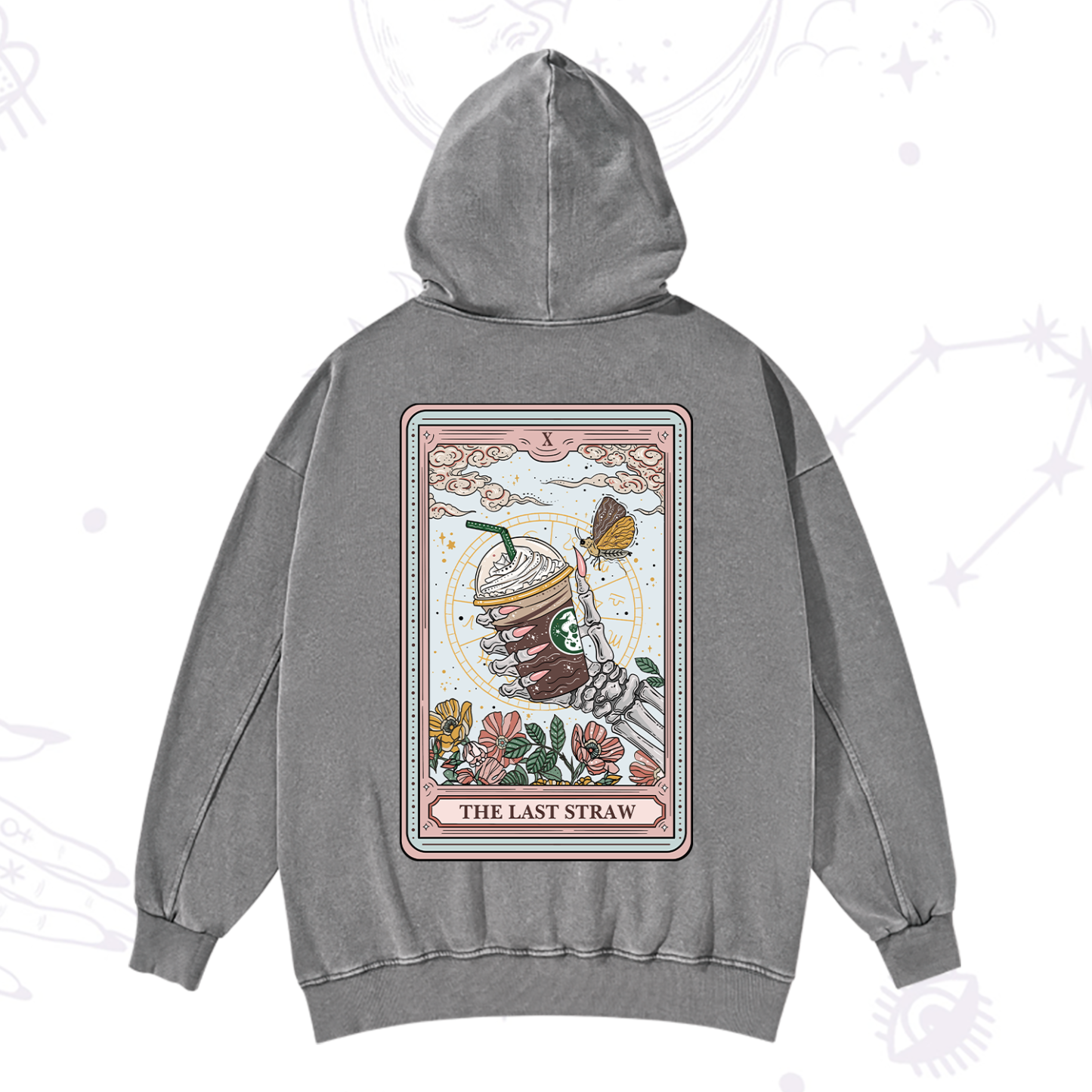 Purplehecate The Last Straw Tarot Washed Hoodie