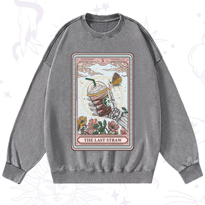 Purplehecate The Last Straw Tarot Washed Sweatshirt
