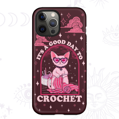 Purplehecate It's A Good Day To Crochet Crop Phone Case