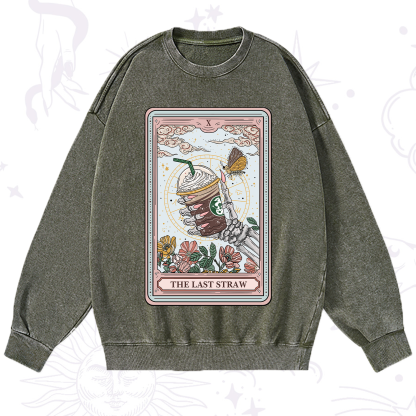 Purplehecate The Last Straw Tarot Washed Sweatshirt