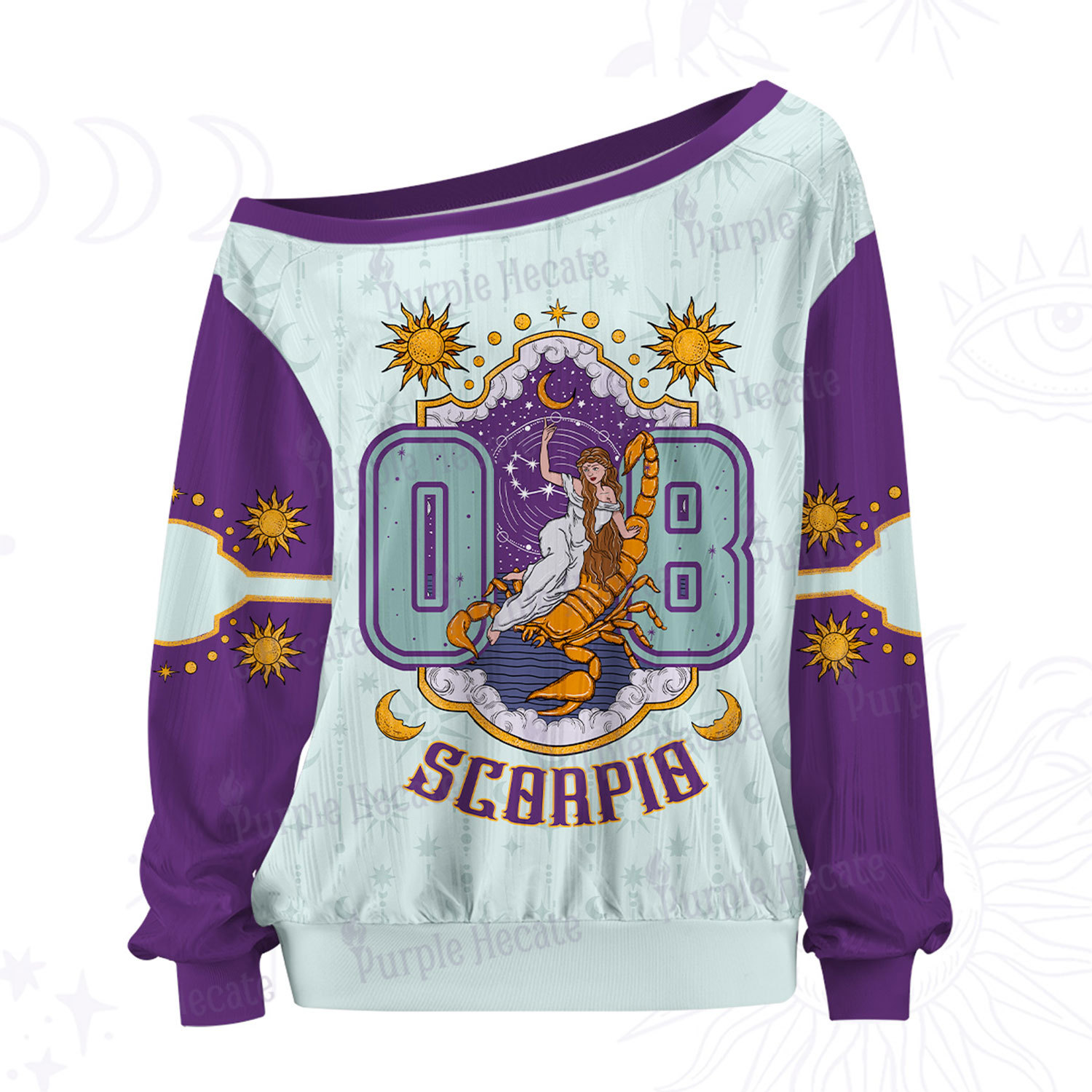 Purplehecate Scorpio Zodiac Off The Shoulder Graphic Jersey
